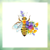 Flower bee with wild plants raamsticker (Vel 3)