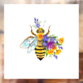 Flower bee with wild plants raamsticker (Vel 2)