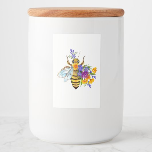 Flower bee with wild plants voedselcontainer etiket (Voorkant)