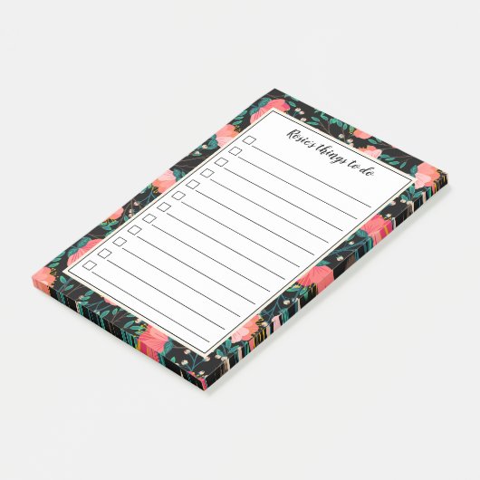 Flower & Berries Pattern - Selectievakje om te doe Post-it® Notes (Schuin)