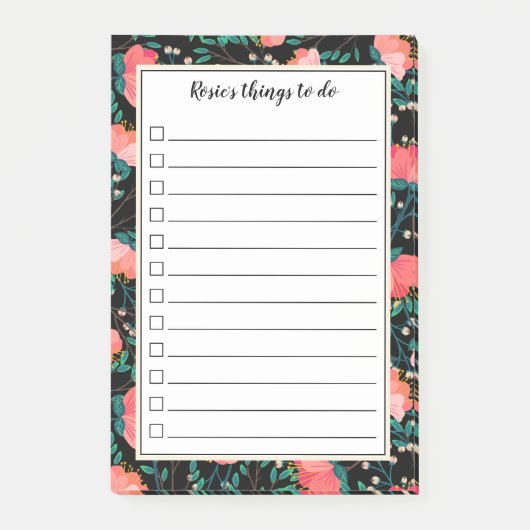 Flower & Berries Pattern - Selectievakje om te doe Post-it® Notes (Voorkant)