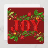 Flower Berry Joy Flat Holiday Kaart (Voorkant / Achterkant)