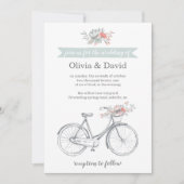 Flower Bicycle Romantische Spring Garden Wedding Kaart (Voorkant)