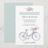 Flower Bicycle Romantische Spring Garden Wedding Kaart (Voorkant / Achterkant)
