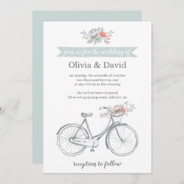 Flower Bicycle Romantische Spring Garden Wedding Kaart