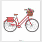 Flower Bike - Rood Sticker (Vel)