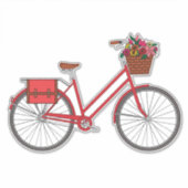 Flower Bike - Rood Sticker (Voorkant)