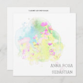 ~* Flower Bird AR12 FOTO RSVP + QR Huwelijk Kaart (Voorkant / Achterkant)