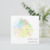 ~* Flower Bird AR12 FOTO RSVP + QR Huwelijk Kaart (Staand voorkant)