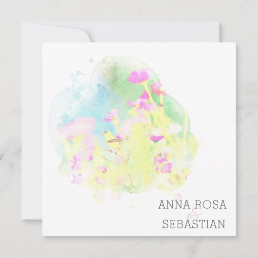 ~* Flower Bird AR12 FOTO RSVP + QR Huwelijk Kaart (Voorkant)