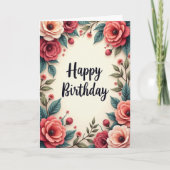 Flower Birthday Card for Her Kaart (Voorkant)