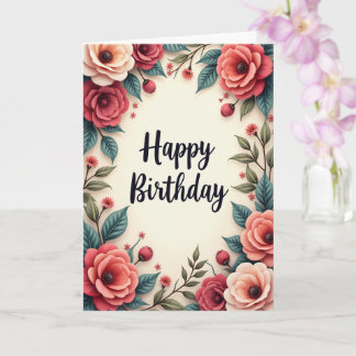 Flower Birthday Card for Her Kaart