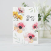 Flower Birthday Card | Modern Floral Greeting (Staand voorkant)