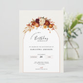 Flower Birthday Dinner Party Invitation Kaart (Staand voorkant)