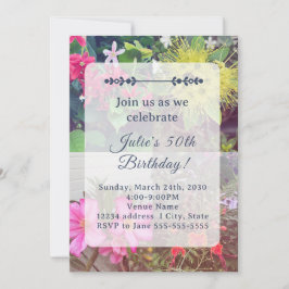 Flower Birthday Invitation Kaart