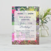 Flower Birthday Invitation Kaart (Staand voorkant)
