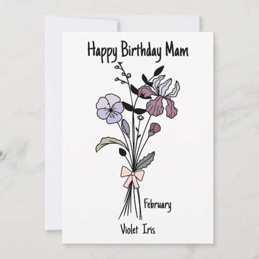Flower Birthday Kaart voor Mam (Voorkant)