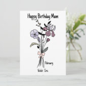 Flower Birthday Kaart voor Mam (Staand voorkant)