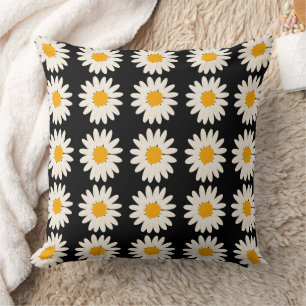 Flower Black Sierkussen 20x20
