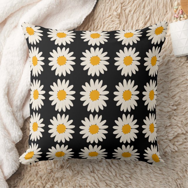 Flower Black Sierkussen 20x20 (Deken)