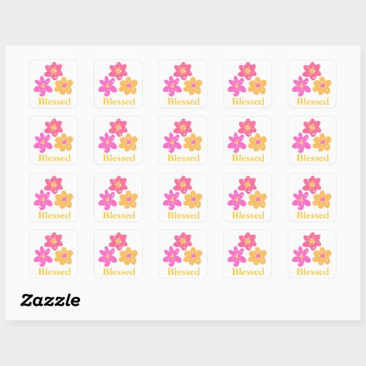Flower Blessed Pinks Yellow_Fun Stickers (Vel)