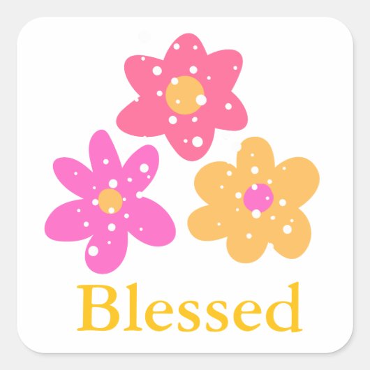 Flower Blessed Pinks Yellow_Fun Stickers (Voorkant)