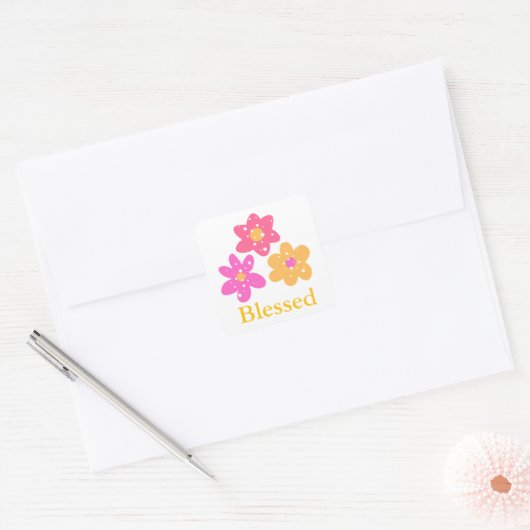 Flower Blessed Pinks Yellow_Fun Stickers (Envelop)