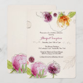 Flower Bliss Invitation Kaart (Voorkant / Achterkant)