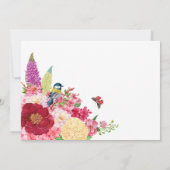 Flower bloom bird vlinder baby shower kaart (Achterkant)