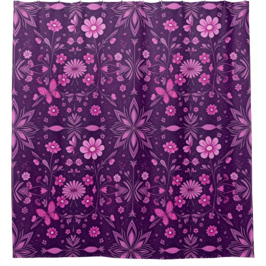 Flower Bloom Fairycore Pattern Douchegordijn (Voorkant)