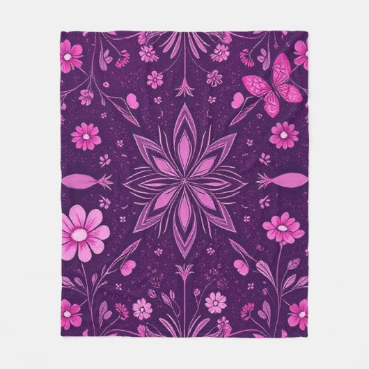 Flower Bloom Fairycore Pattern Fleece Deken (Voorkant)