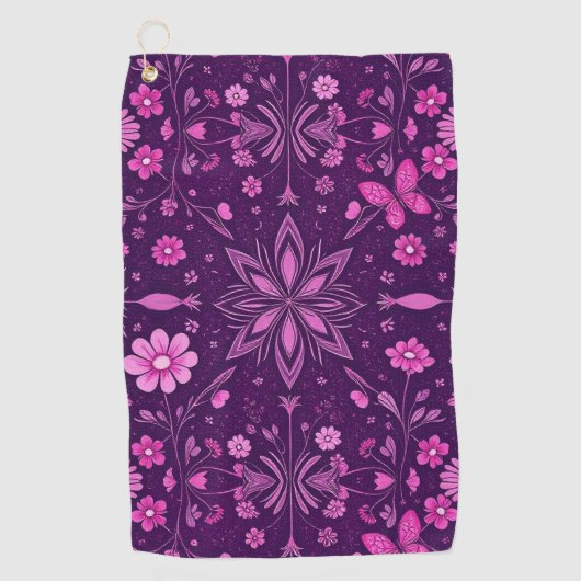 Flower Bloom Fairycore Pattern Golfhanddoek (Voorkant)