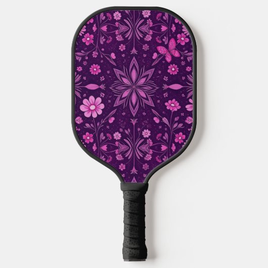 Flower Bloom Fairycore Pattern Pickleball Paddle (Voorkant)