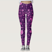 Flower Bloom Fairycore Pattern-Pink en Paarse Leggings (Voorkant)