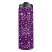 Flower Bloom Fairycore Pattern-Pink en Paarse Thermosbeker (Voorkant)