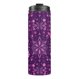 Flower Bloom Fairycore Pattern-Pink en Paarse Thermosbeker