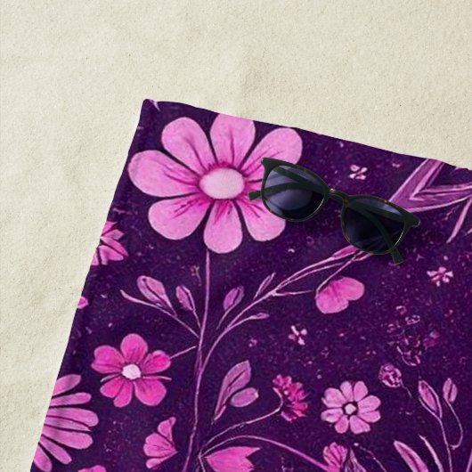 Flower Bloom Fairycore Pattern Strandlaken (In situ)