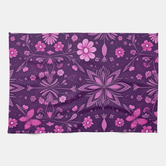 Flower Bloom Fairycore Pattern Theedoek (Horizontaal)