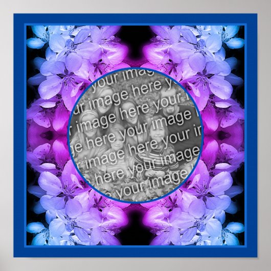 Flower Blossoms Abstract Tinted Voeg je foto toe Poster (Voorkant)