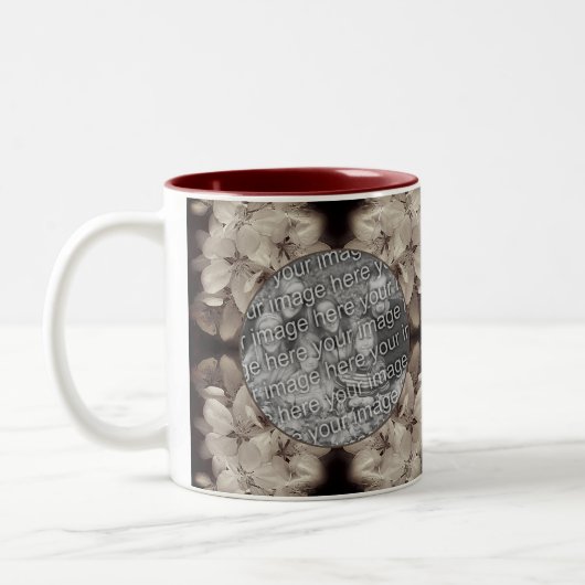 Flower Blossoms Abstract Voeg je foto toe Tweekleurige Koffiemok (Links)
