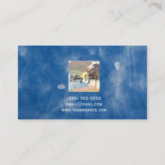 Flower Blue Visitekaartje (Achterkant)