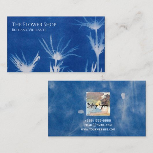 Flower Blue Visitekaartje (Voorkant / Achterkant)
