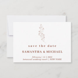 Flower Boho Terracotta Indie Save the date Wedding Kaart