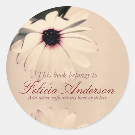  Flower Bookplate Sticker (Voorkant)