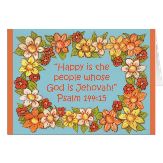 Flower Border~Happy People-God Jehovah~Scripting (Voorkant Horizontaal)