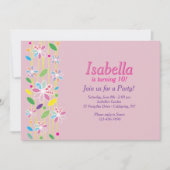 Flower Border Invitation Kaart (Voorkant)