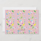 Flower Border Invitation Kaart (Achterkant)