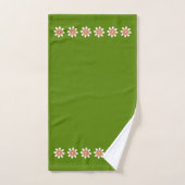 Flower Border Retro Avocado Groen Bad Handdoek (Handdoek)