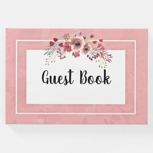 Flower Bough Lijst  Roze Gastenboek (Voorkant)