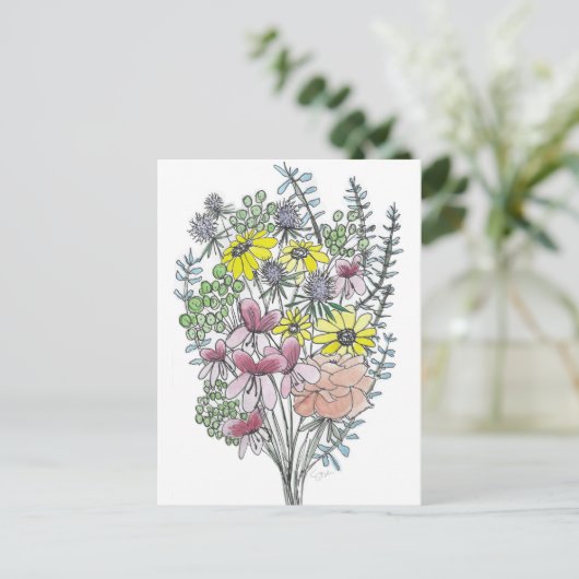Flower Bouquet Briefkaart (Staand voorkant)